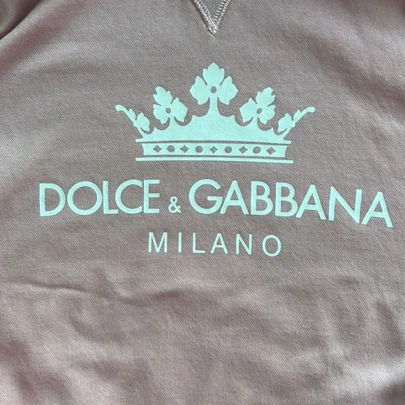 Like New Dolce & Gabbana Cotton Sweatshirt with Hood- Varsity Pink & White - Picture 8 of 13